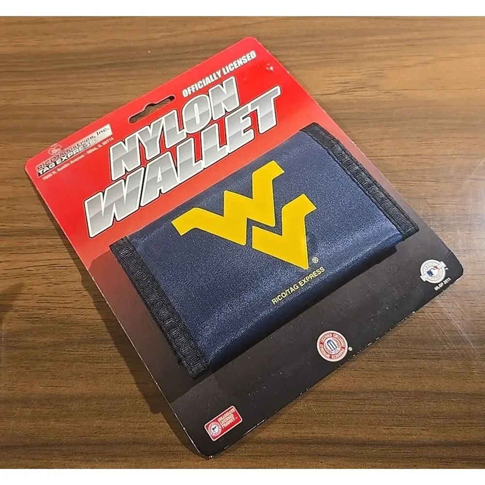West Virginia Mountaineers NCAA Licensed Nylon Trifold Velcro Wallet NEW